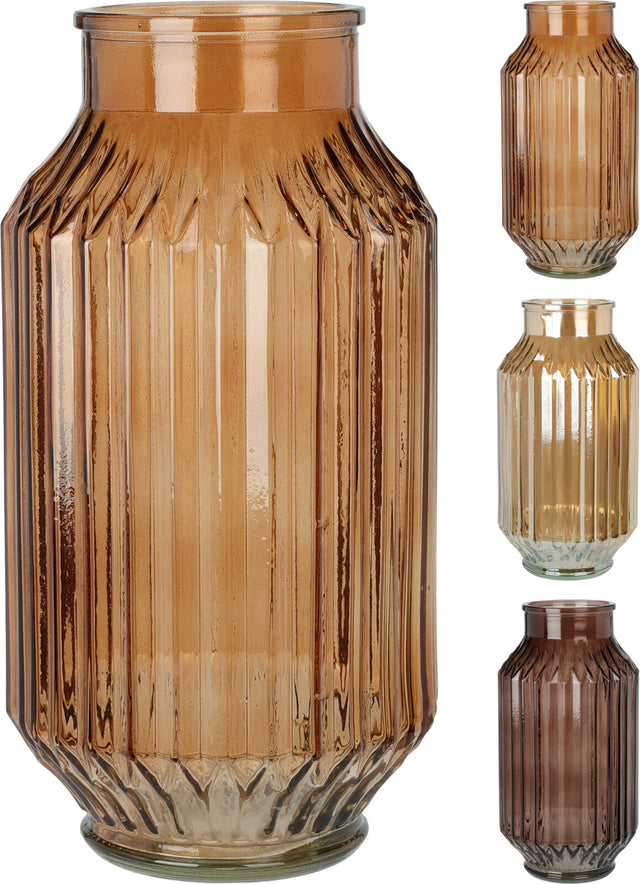 Βάζο Γυάλινο Διακοσμητικό 23cm σε 3 Αποχρώσεις