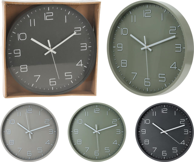 Ρολόι Τοίχου Πλαστικό D30CM 3 Χρώματα