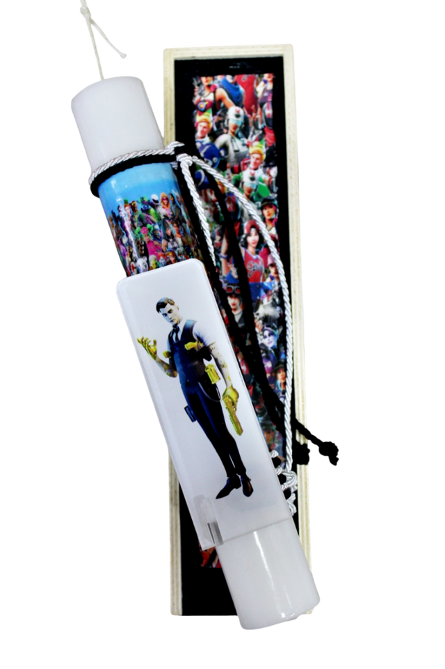 Λαμπάδα Πασχαλινή (Gerakis) fortnite Μίδας Plexiglass Σετ Με Ξύλινο Κουτί 28x7x5 cm 25Δ009 003711