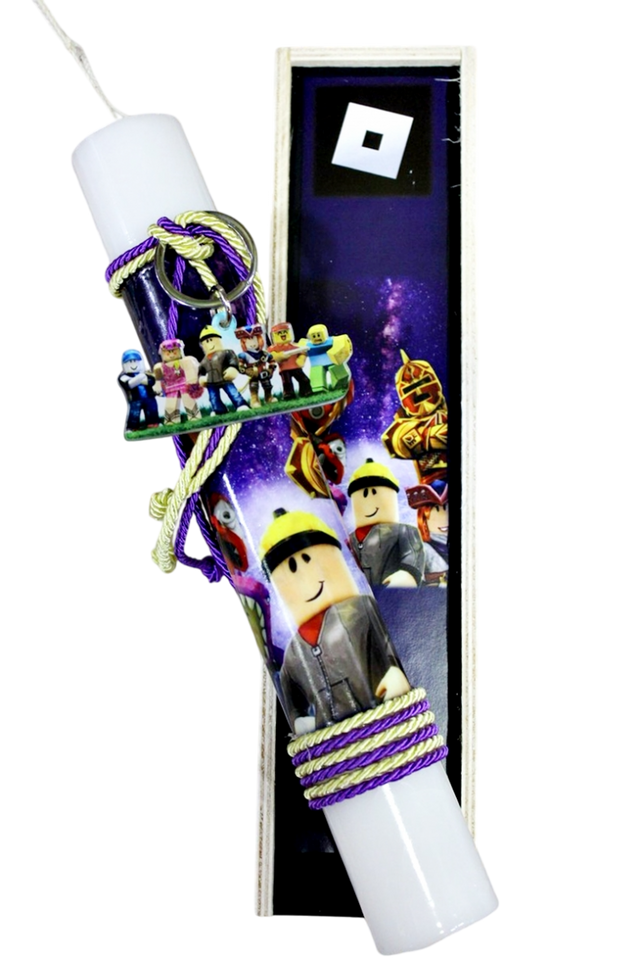 Λαμπάδα Πασχαλινή (Gerakis) Ρομπ Plexiglass Μπρελόκ Σετ Με Ξύλινο Κουτί 28x7x5 cm 25Δ004 003713