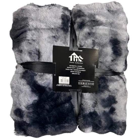 Κουβέρτα Γούνα Προβατάκι Γκρι Δίχρωμο Super Soft 200x220cm TnS 39-950-2300