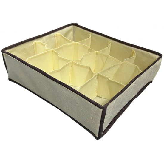 Θήκη Τακτοποίησης Υφασμάτινη για Συρτάρι 12 θέσεων Μπεζ 30x25x10cm TnS 32-950-1397