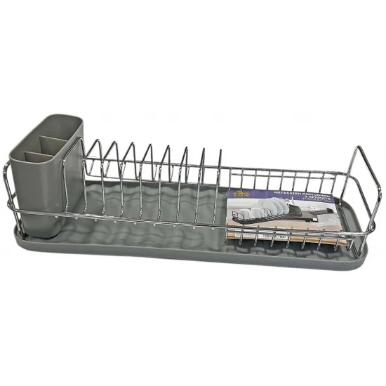 Πιατοθήκη Μεταλλική Με Δίσκο Πλαστικό 47x17x12cm σε 3 Χρώματα (TnS 03-950-4017)