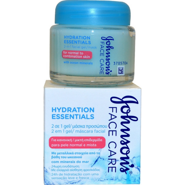 Johnson & Johnson 50ml Hydration Essentials 2 in 1 Gel Mask with Ocean Minerals Normal & Combination