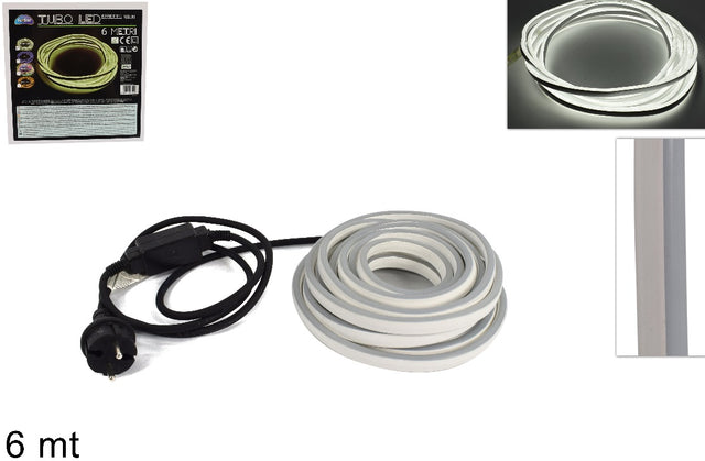 Led Neon Ταινία Σετ Αδιάβροχη 220V 6000K Ψυχρό λευκό - Καλώδιο 6m DD19015 Welkhome