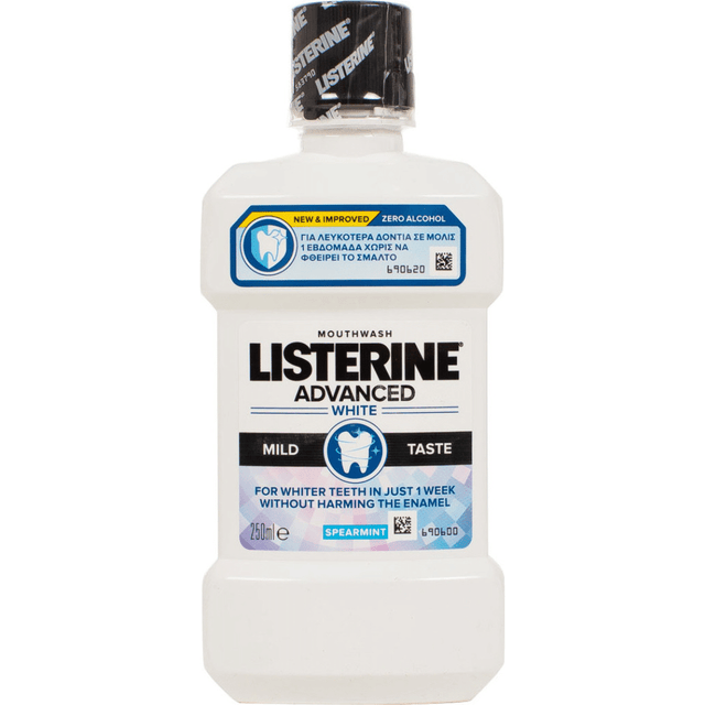 Listerine Στοματικό Διάλυμα 250ml Advanced White Mild Taste για Λεύκανση