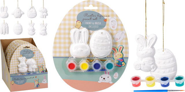 Σετ Ζωγραφικής 2/τεμ με Γύψινες Πασχαλινές Φιγούρες