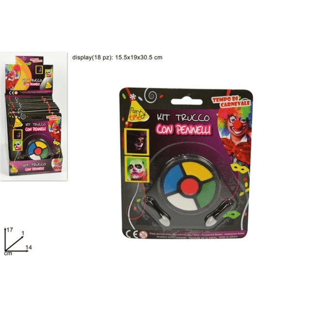 Make Up Μακιγιάζ Διαβολου - Clown 5 Χρωμάτων +2 Πινέλα (Αποκριάτικα Αξεσουάρ) Welkhome
