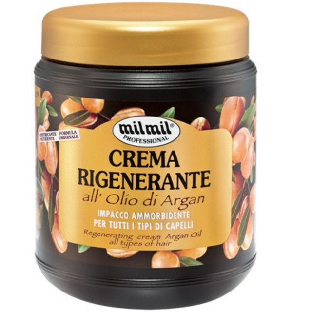 Milmil Μάσκα Μαλλιών 1000ml Professional Crema Rigenerante Olio di Argan