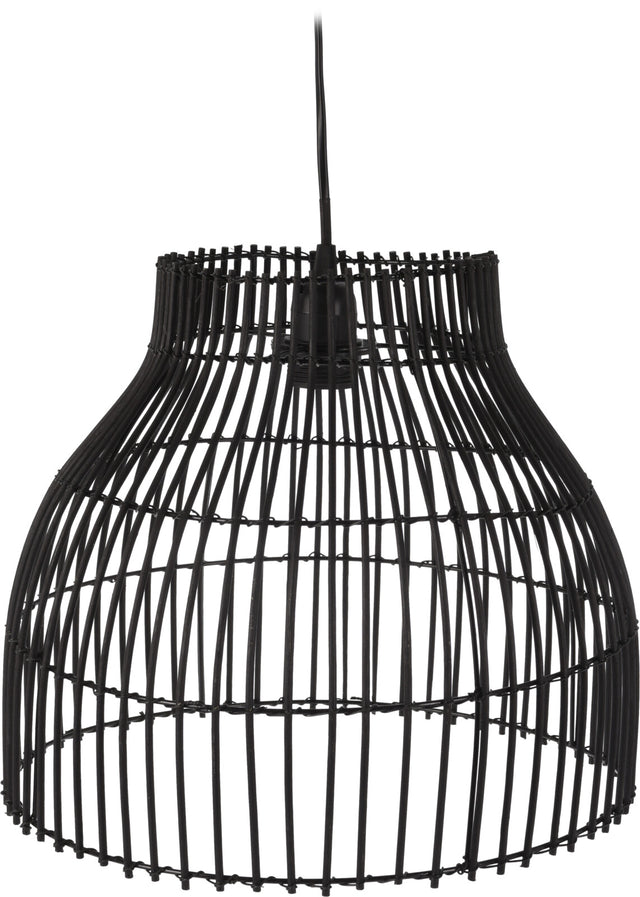 Φωτιστικό Οροφής Κρεμαστό Bamboo 36X36X30CM Μάυρο Χρώμα