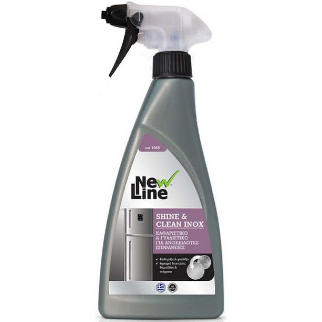 New Line 350ml Shine & Clean Inox Υγρό Καθαριστικό & Γυαλιστικό για Ανοξείδωτες Επιφάνειες