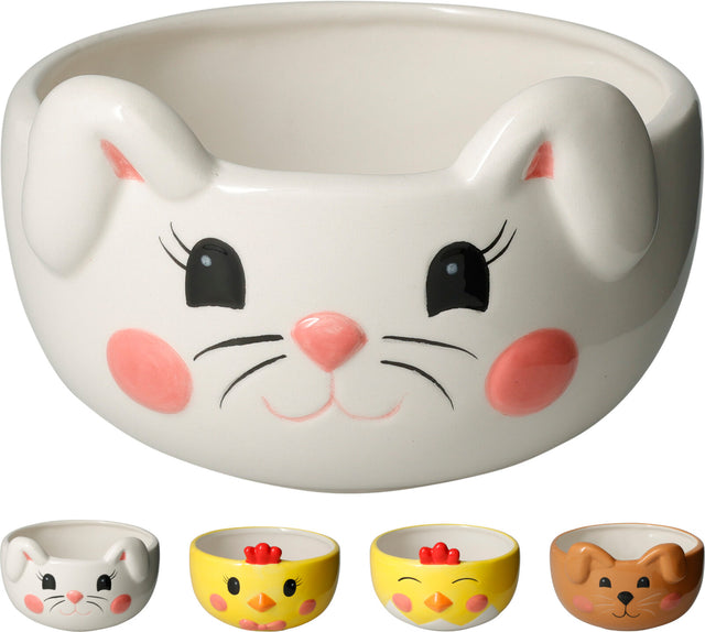 Αυγοθήκη Κεραμική Λευκή Σε Σχήμα Λαγού 8cm