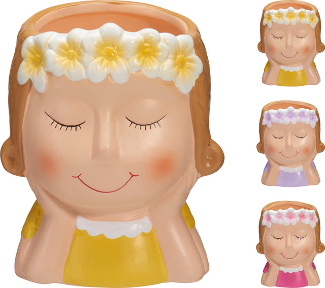 Κασπώ Κεραμικό σε Σχήμα Προσώπου 9x8x10cm σε 3 Χρώματα