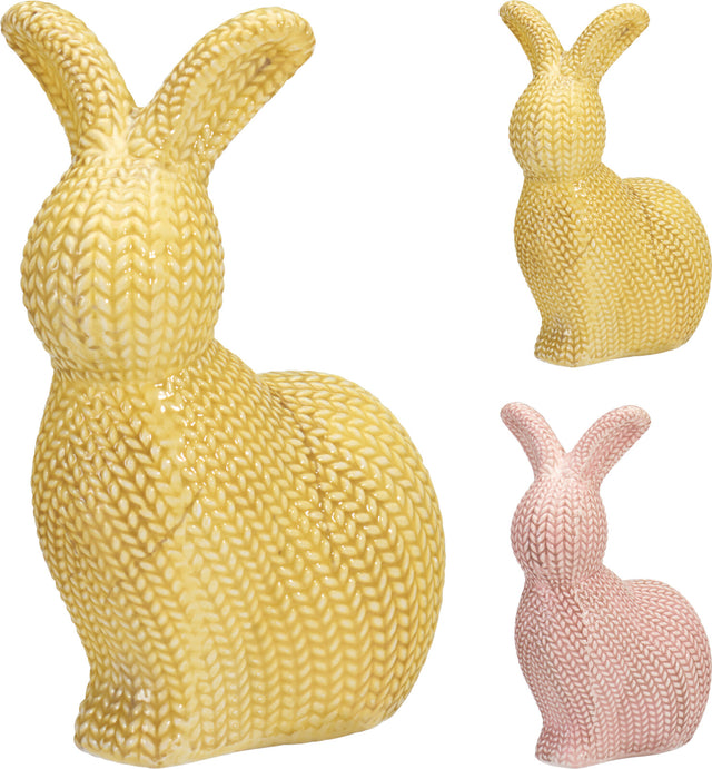 Κουνέλι Διακοσμιτικό Επιτραπέζιο Κεραμικό 15cm σε 2 Χρώματα