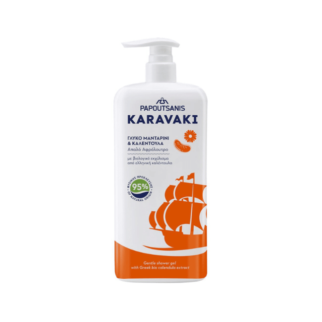 Papoutsanis Karavaki Αφρόλουτρο 750ml σε Gel Γλυκό Μανταρίνι & Καλέντουλα