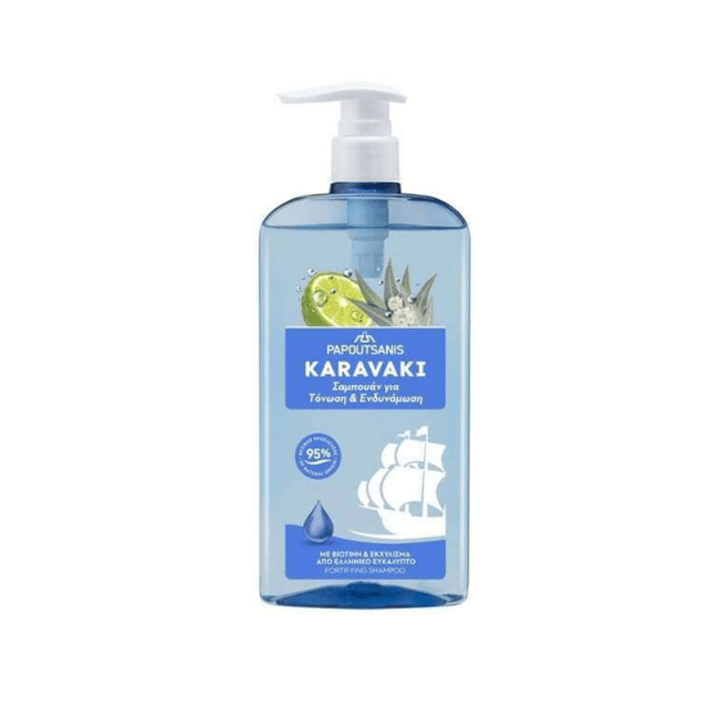 Papoutsanis Karavaki Σαμπουάν 600ml Ευκάλυπτος για Τόνωση & Ενδυνάμωση Μαλλιών