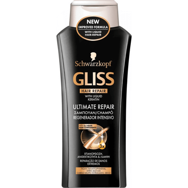 Schwarzkopf Gliss Σαμπουάν 400ml Hair Repair with Liquid Keratin Ultimate Repair για Αναδόμηση/Θρέψη
