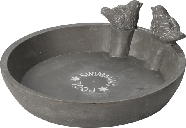 Διακοσμητική Πιατέλα/Ποτίστρα Πουλιών 23.5X6.5cm σε Γκρί Χρώμα