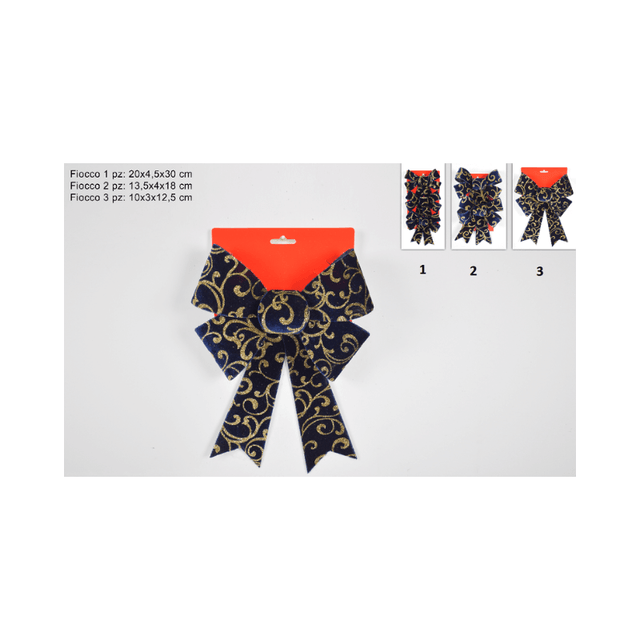 Φιόγκος Υφασμάτινος Διακοσμητικός (Χρώμα Μπλέ με Χρυσό) Welkhome