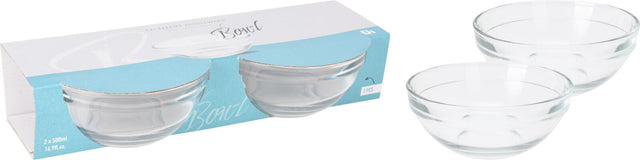Μπώλ Γυάλινα Διάφανα Σετ 2/τεμ 500ml