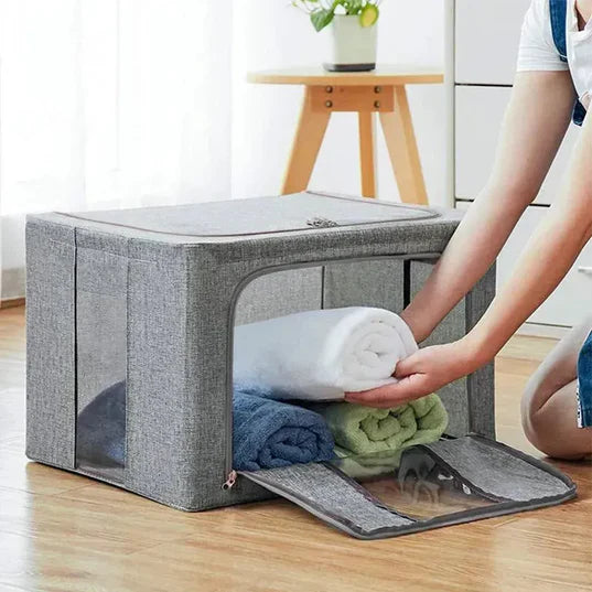 Θήκη Αποθήκευσης Ρούχων Υφασμάτινη με Σταθεροποιητικά Σίδερα 36x47x30cm