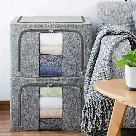 Θήκη Αποθήκευσης Ρούχων Υφασμάτινη με Σταθεροποιητικά Σίδερα 30x24x17cm