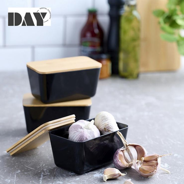 Day Σετ 3 Κουτιά Αποθήκευσης Με Καπάκι Bamboo 13x8x6,6cm