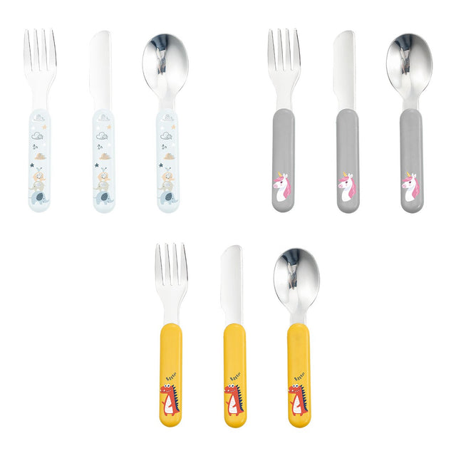 Παιδικό Σετ Πλαστικό Πιρούνι-Μαχαίρι-Κουτάλι E-4607 Sidirela