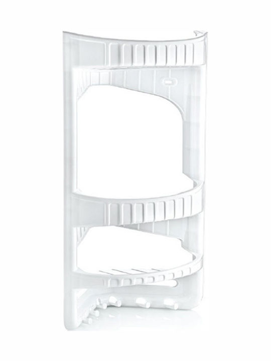 Ραφιέρα Πλαστική Γωνιακή Επιτοίχια με 3 Ράφια 28x17.5x45cm