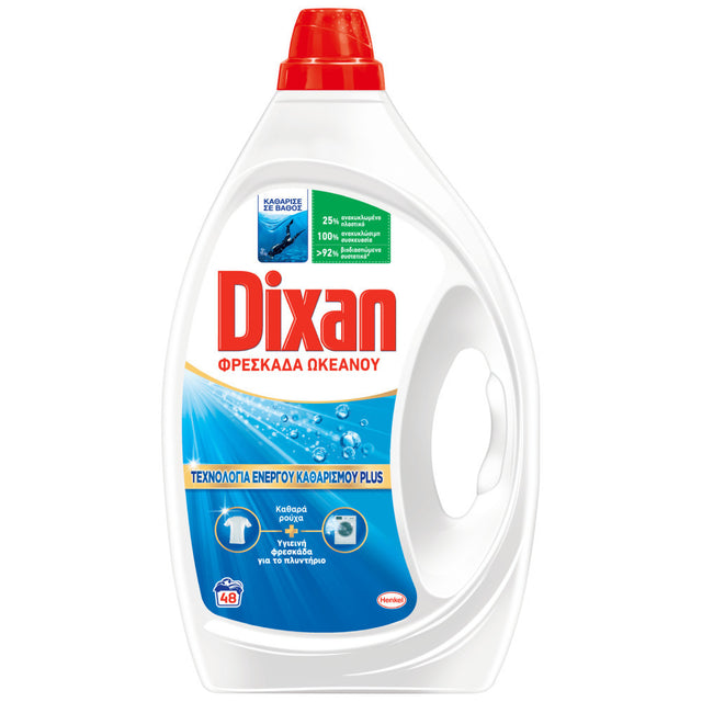 Dixan 48Μεζ 2.16lit Φρεσκάδα Ωκεανού Υγρό Απορρυπαντικό Πλυντηρίου Ρούχων