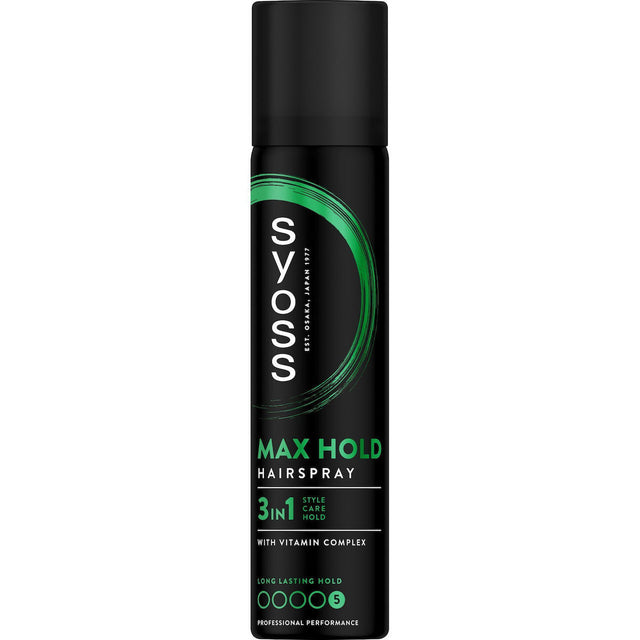 Hairspray Syoss 75ml Mini Λάκ Μαλλιών MaxHold 3 IN 1 Strong Hold Νο5