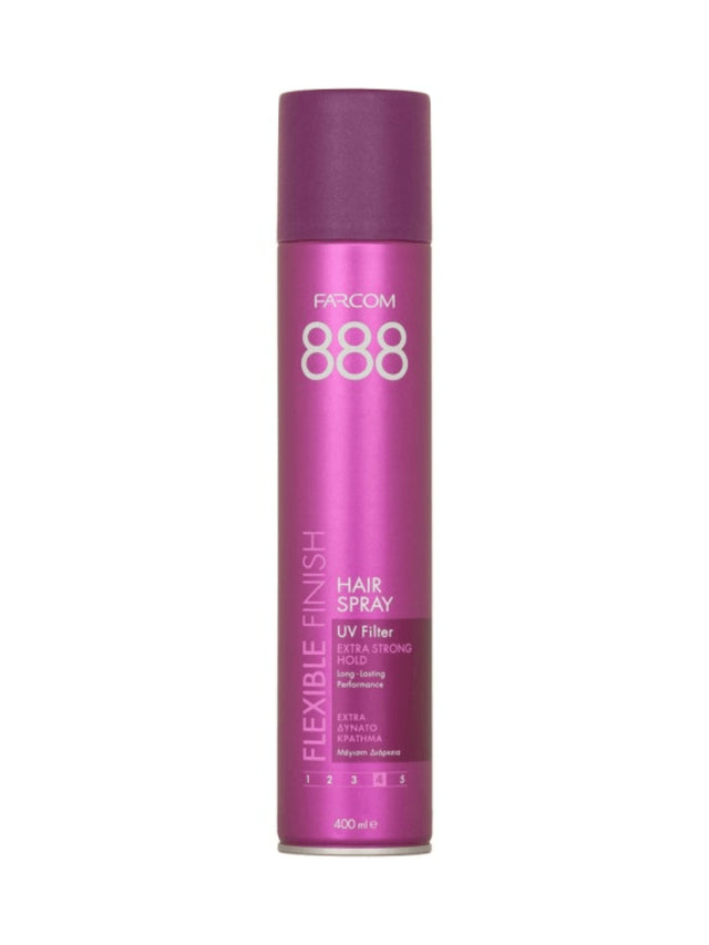 Hairspray Farcom 888 400ml No4 Πολύ Δυνατό Κράτημα Λάκ Μαλλιών