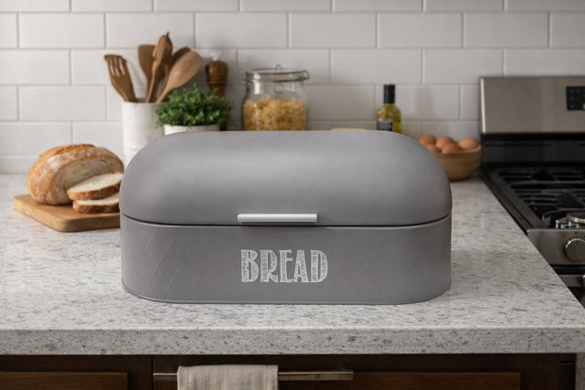 Ψωμιέρα Μεταλλική 
Χρώμα Γκρί 44Χ22.2Χ21CM