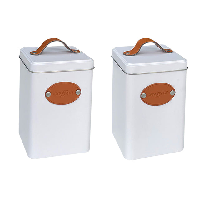 Κουτί Μεταλλικό για Καφέ-Ζάχαρη με Καπάκι 10x2x15cm ΑΣΠΡΟ