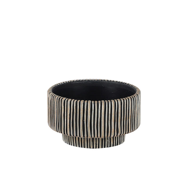 Κασπώ Τσιμεντένιο Μπεζ-Μαύρο με Βάση 18x18x10.5εκ. Marhome