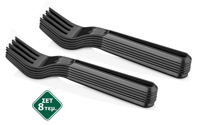 Πιρούνια Πλαστικά 8τμχ 19cm Επαν/να Μαύρα TnS 07-600-0209