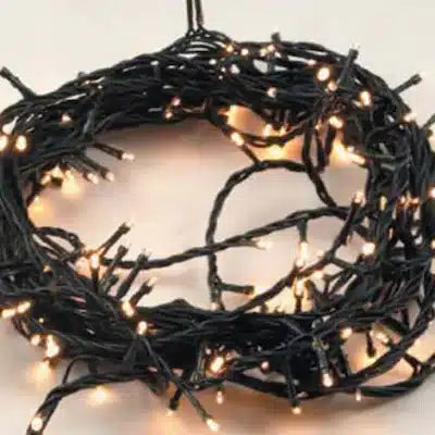 100 Led Χριστουγεννιάτικα Λαμπάκια Θερμό Λευκό Πράσινο Καλώδιο 8m με Επέκταση Epam