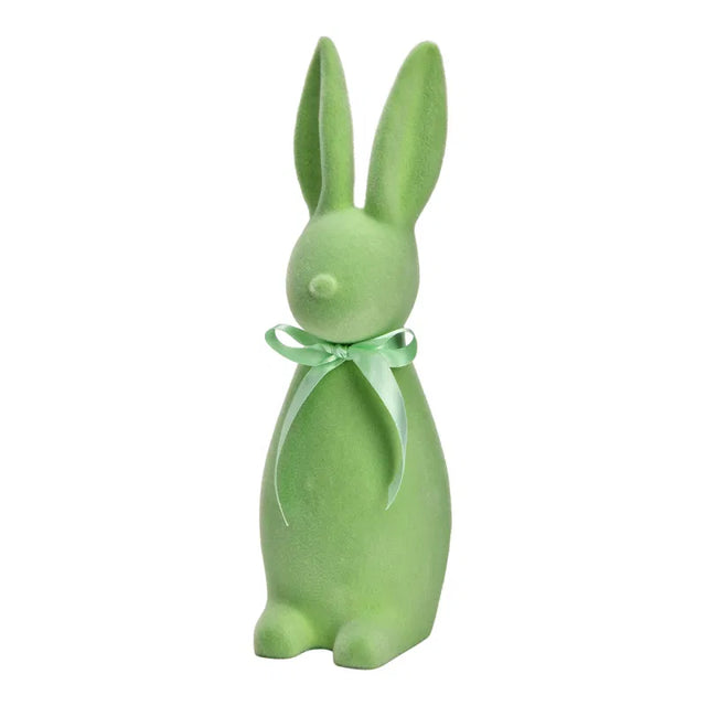 Λαγός Διακοσμητικός Βελούδινος Πλαστικός Πράσινος 9x29x10cm