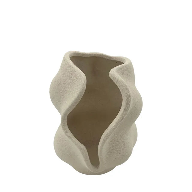 Κηροπήγιο Ανοιχτό Καφέ Mat Άμμου Κοχύλι - 13.5x12x18cm
