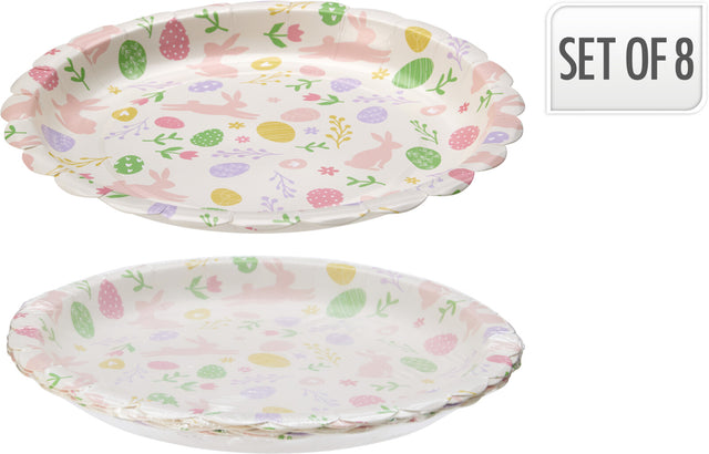 Πιάτα Μιας Χρήσης Χάρτινα Πασχαλινό Σχέδιο Σετ 8/τεμ 22.5cm