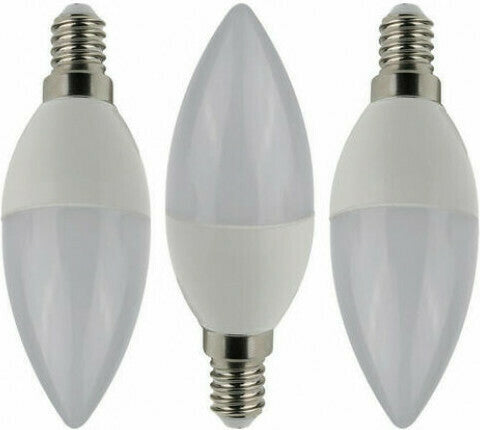 Eurolamp Λάμπες LED Σετ 3τμχ 8W-55W για Ντουί E14 και Σχήμα C37 Θερμό Λευκό 690lm