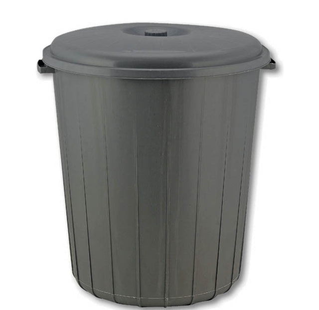Κάδος Απορρυμάτων 50lt Πλαστικός με Καπάκι Γκρί TnS