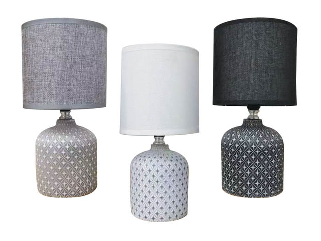 Φωτιστικό Λαμπατέρ Επιτραπέζιο Κεραμικό με Καπέλο 26,5cm