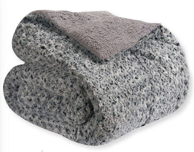 Πάπλωμα Γούνα Προβατάκι 200x220cm Σε Γκρί Απόχρωση