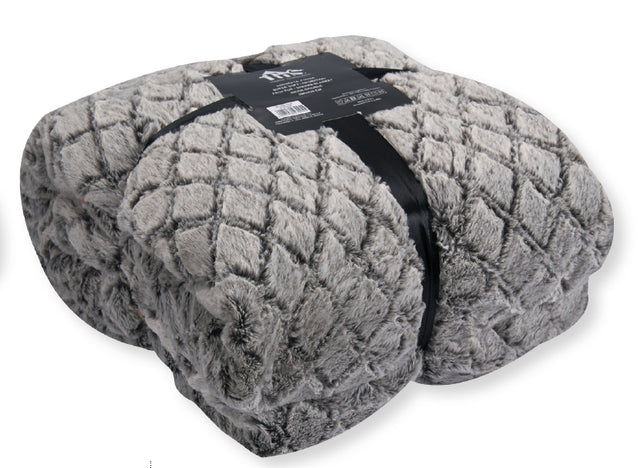 Κουβέρτα Γούνα Προβατάκι Μονή 200x220cm Γκρί