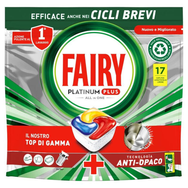 Πλυντηρίου Πιάτων Ταμπλέτες 17τμχ. Fairy Platinum Lemon