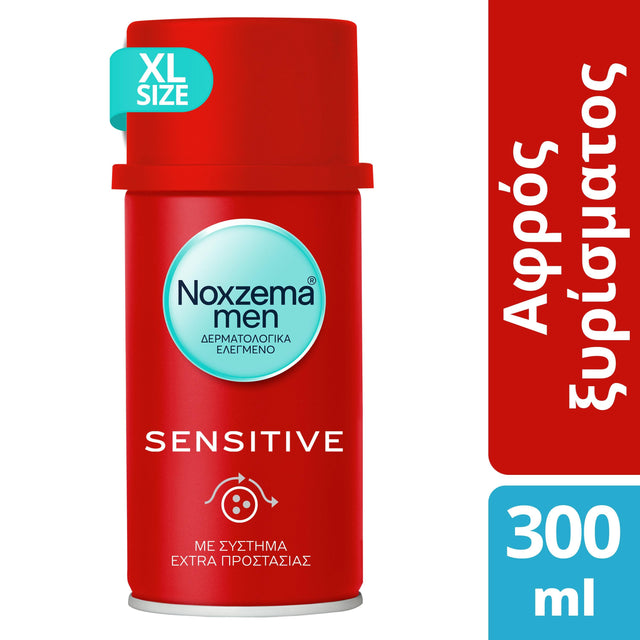 Αφρός ξυρίσματος 300ml Noxzema Shaving Foam Sensitive Red για Ευαίσθητες Επιδερμίδες