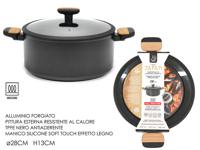 Κατσαρόλα Αντικολλητική 28cm από Αλουμίνιο με Λαβή Σιλικόνης