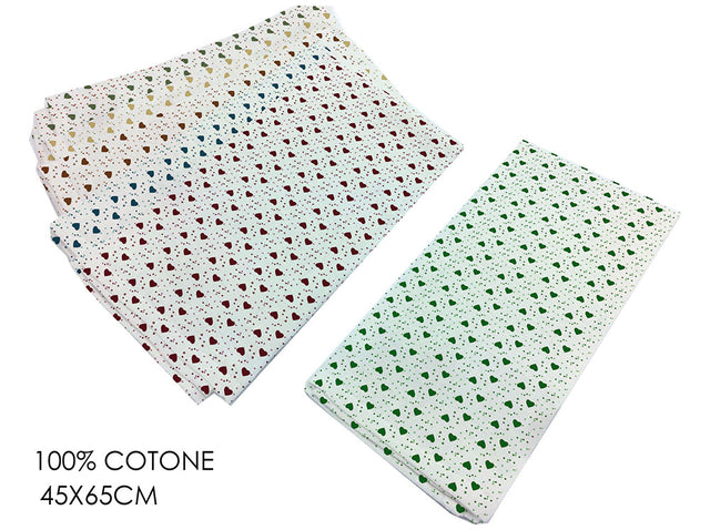 Πετσέτα Κουζίνας με Σχέδιο Καρδιές 45x65cm 100% Cotton σε 6 Χρώματα