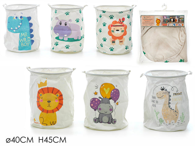 Παιδικό Καλάθι Αποθήκευσης Υφασμάτινο Φ40x45cm σε Διάφορα Σχέδια